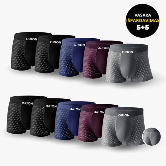 (LT)v2 - 5 Pakuotė ORION Premium Bambuko Boksinės Kelnaitės