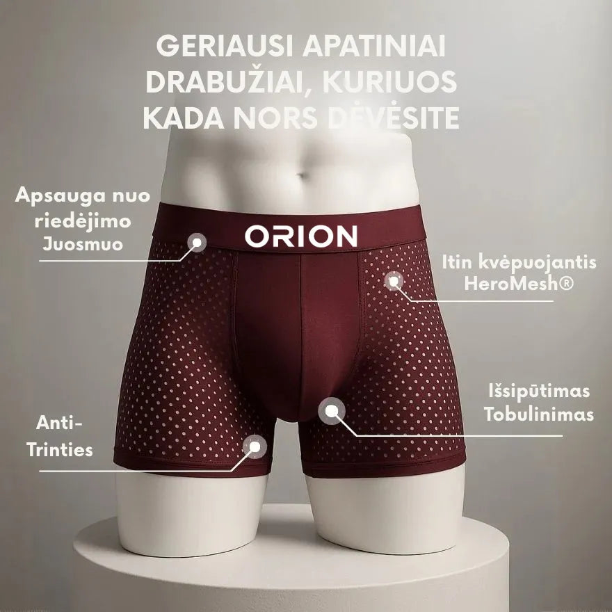 (LT)v2 - 5 Pakuotė ORION Premium Bambuko Boksinės Kelnaitės