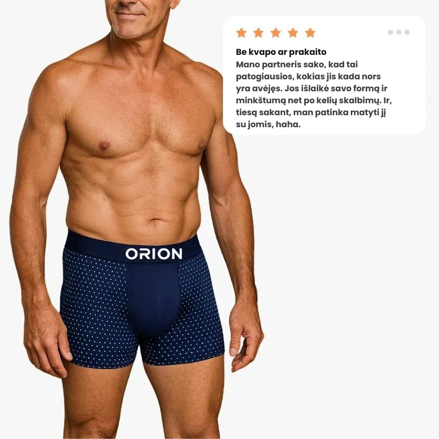 (LT)v2 - 5 Pakuotė ORION Premium Bambuko Boksinės Kelnaitės